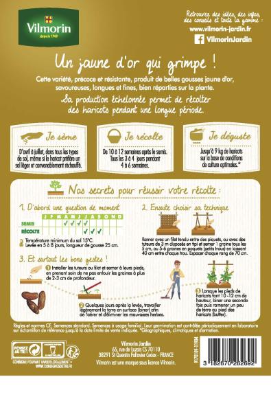 Légumes Secs - Haricot Grimpant Beurre Monte Gusto - 5 m  - MEDIA_PACKAGING_VERSO